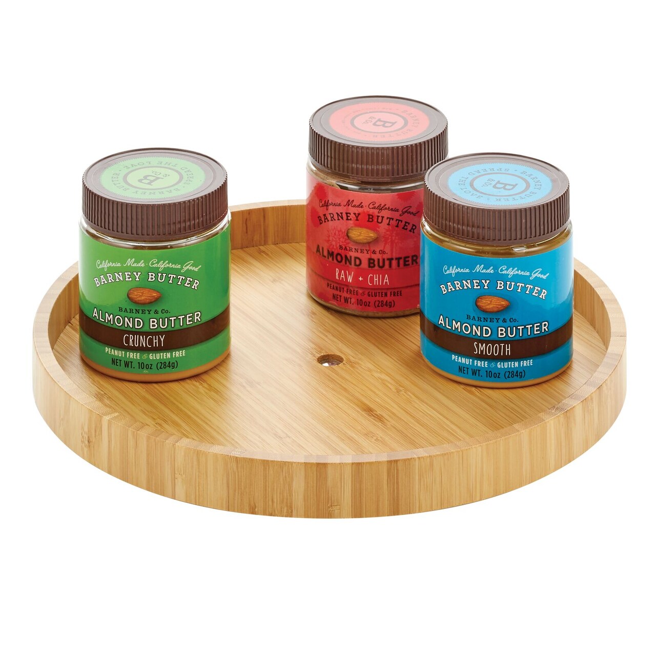 mDesign Round Bamboo Lazy Susan Spinner for Kitchen or Pantry